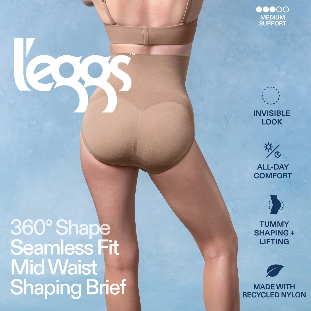 L'eggs- 360 Shape Seamless Fit- Natural Waist Brief - Image 3